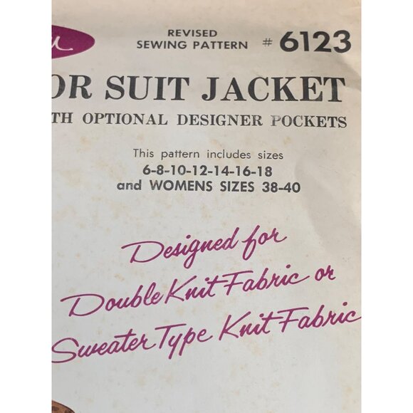 Hi Fashion Sew Misses Jacket Vest Sewing Pattern sz 6-18 & 38-40 6123 - uncut - Picture 2 of 9